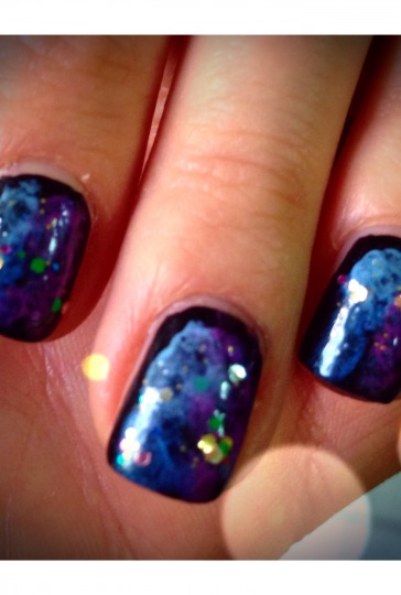 Nail art galaxy